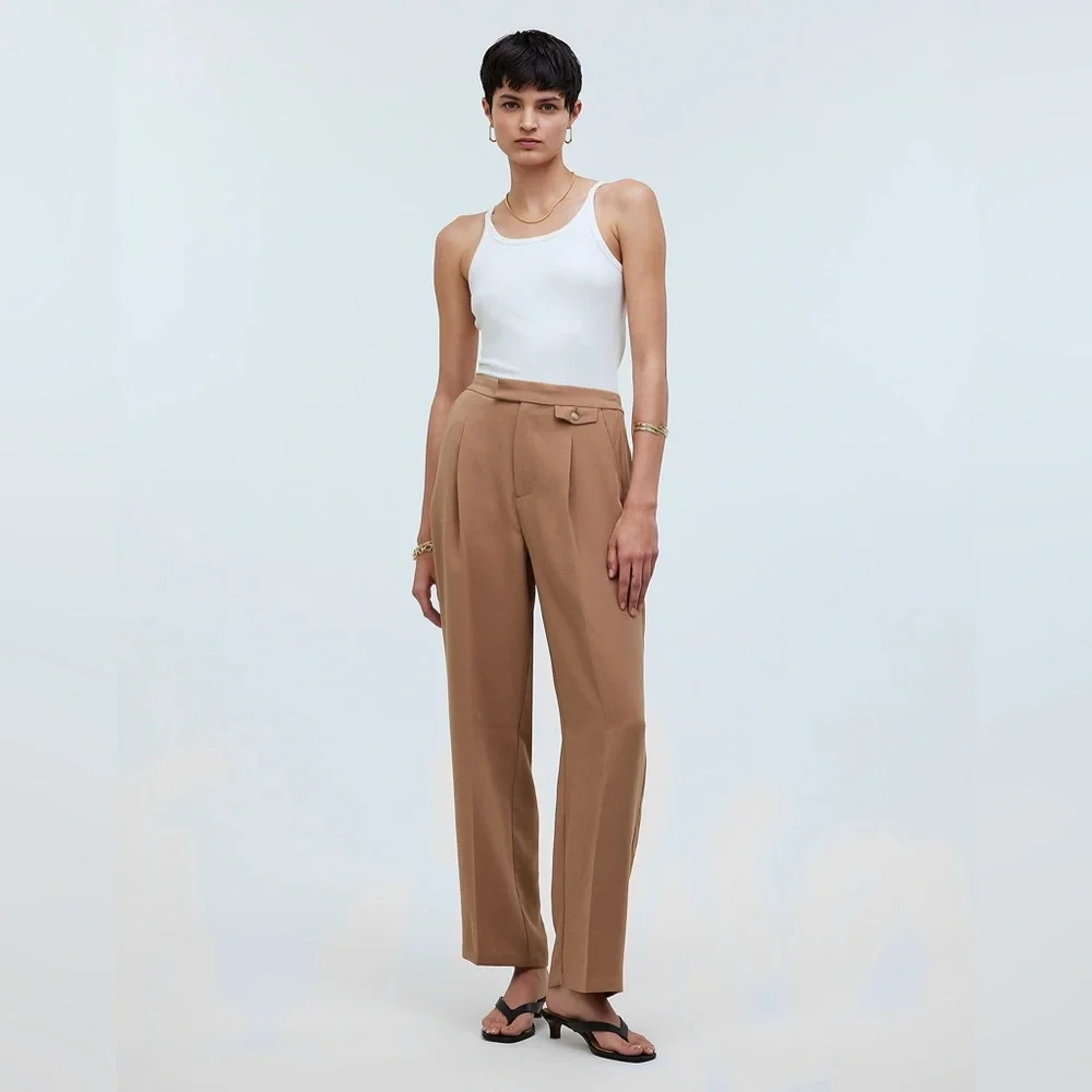 Madewell The Tall Rosedale High-Rise Straight Pant in Crepe - Picture 1 of 11